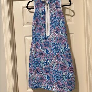 Abstract Floral Sleeveless Chic Zip Dress